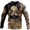 2026 New Love Boar Hunting 3D Print Men's Animals Oversized Hooded Sweatshirt Sweatshirt Unisex Street Casual Activewear
