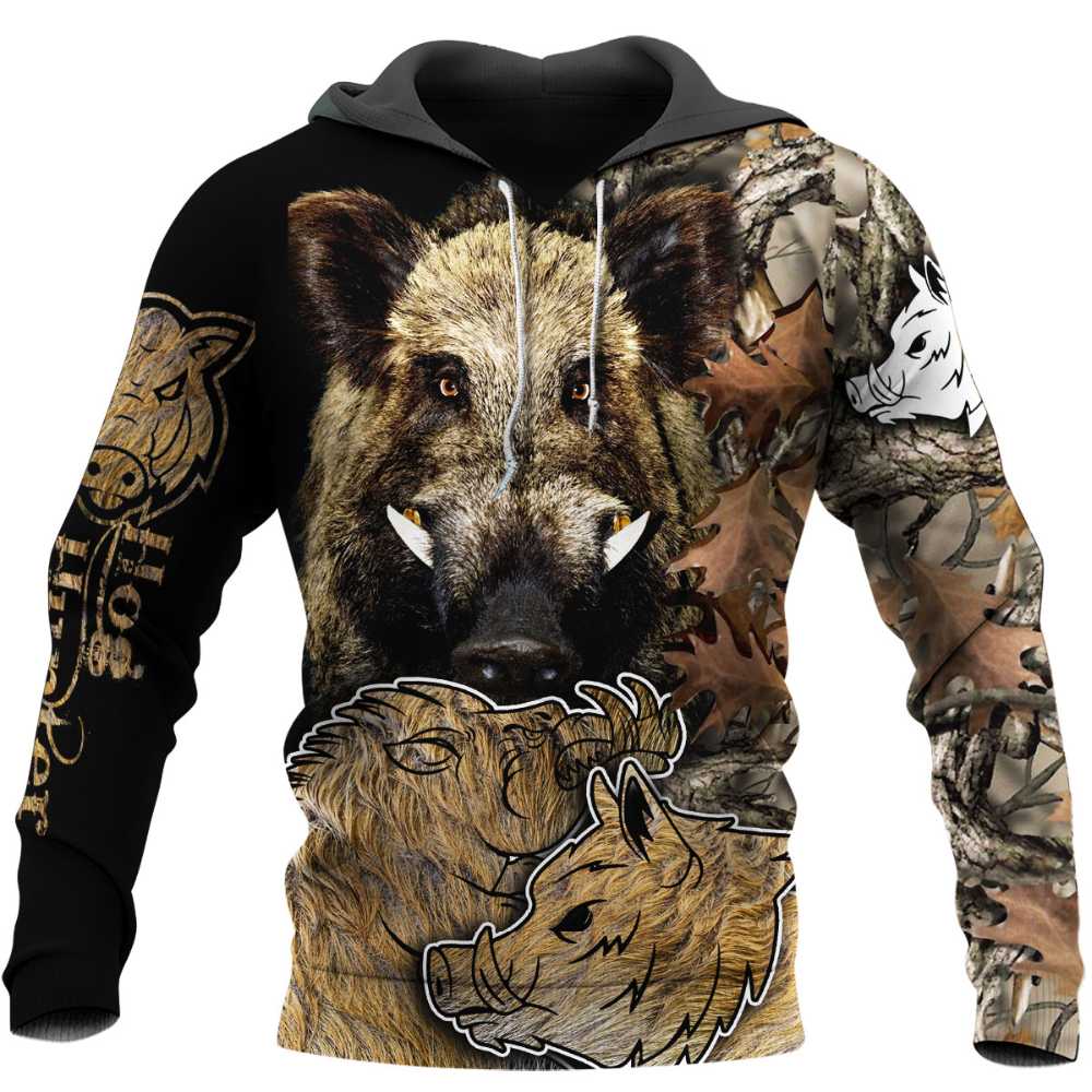 2026 New Love Boar Hunting 3D Print Men's Animals Oversized Hooded Sweatshirt Sweatshirt Unisex Street Casual Activewear