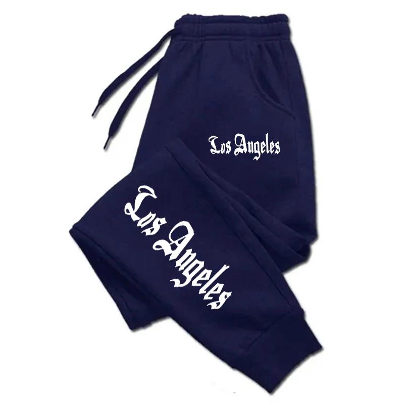 Los Angeles City Letter Print Men'S Women'S Trouser Loose Jogging Pant Fit Running Trousers Warm Jogger Casual Sweatpants Couple