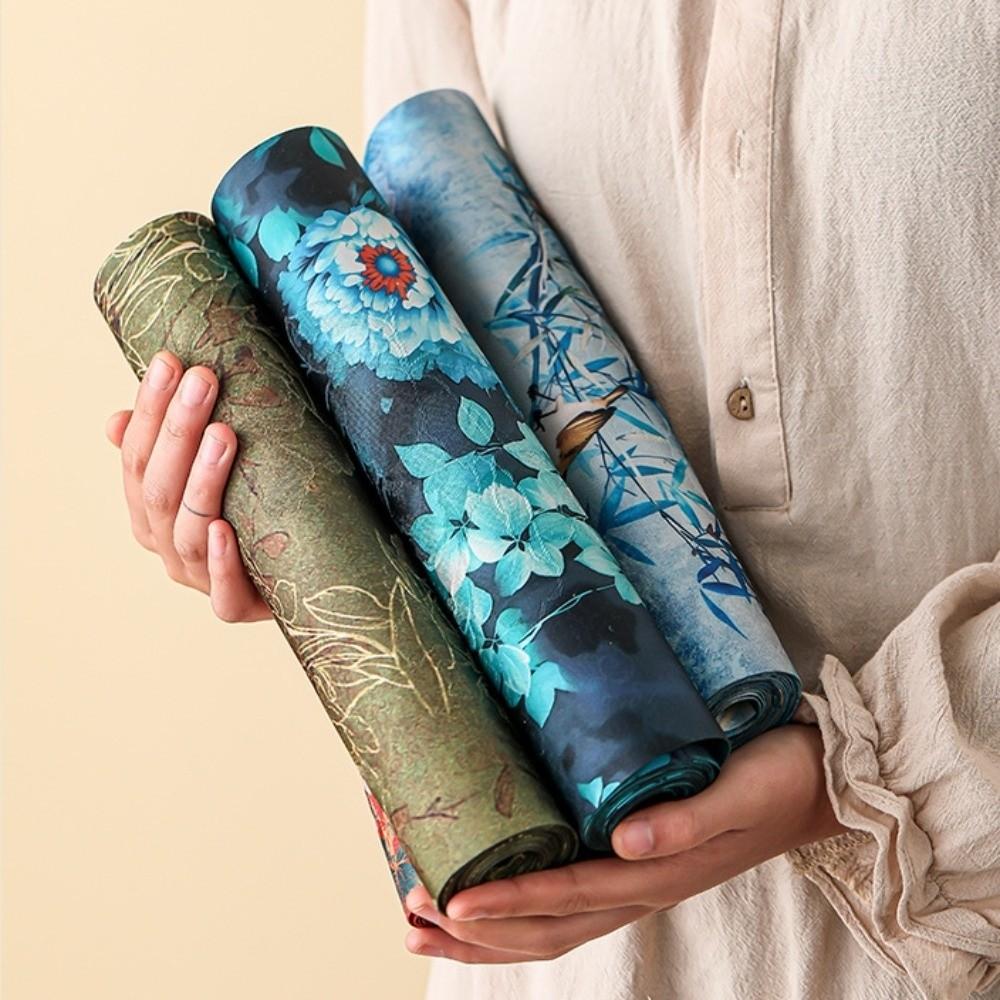 Vintage Zen Table Runner Double Sided Waterproof Tea Ceremony Table Runner Handmade Chinese Style Long Tablecloth