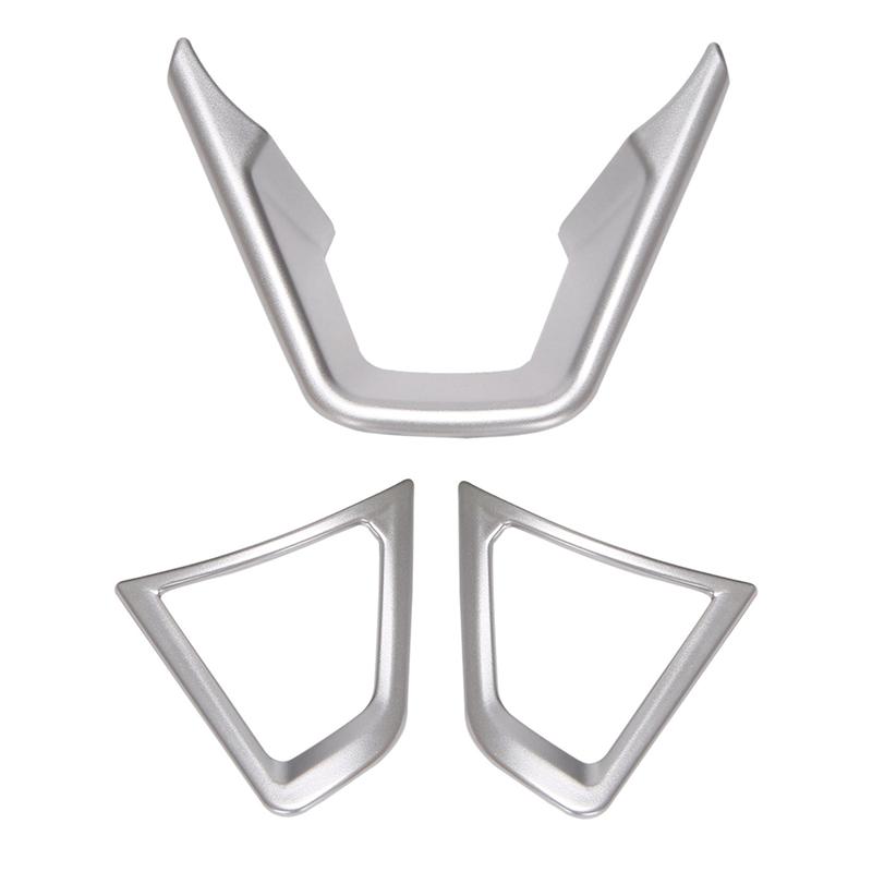 3PCS Steering Wheel Cover Trim Steering Wheel Button Frame For Ford Fusion Mondeo 2013- серебряный