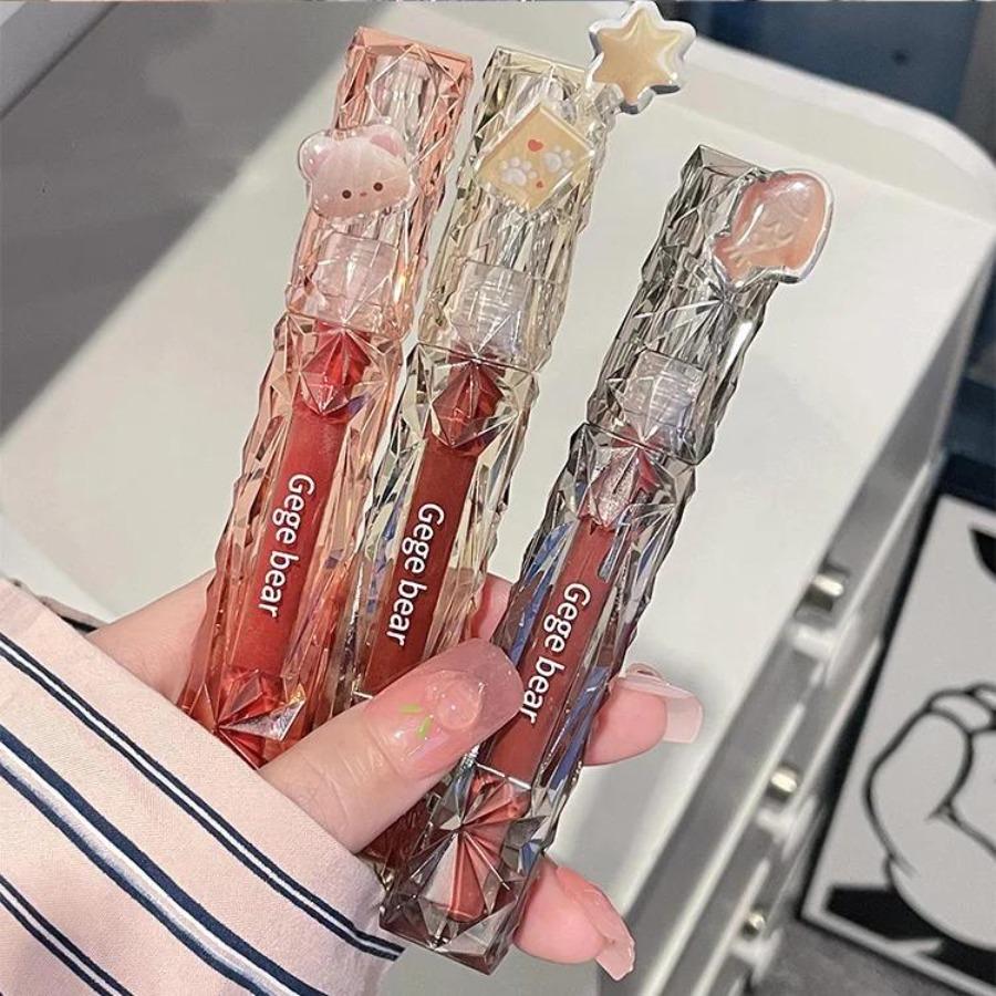 Gege Bear Kristallspiegel Wasser Lipgloss Hydratisierend und Ultra-Feuchtigkeitsspendend Hochglänzend Glänzende Lippenfarbe Voller Ihre Lippen