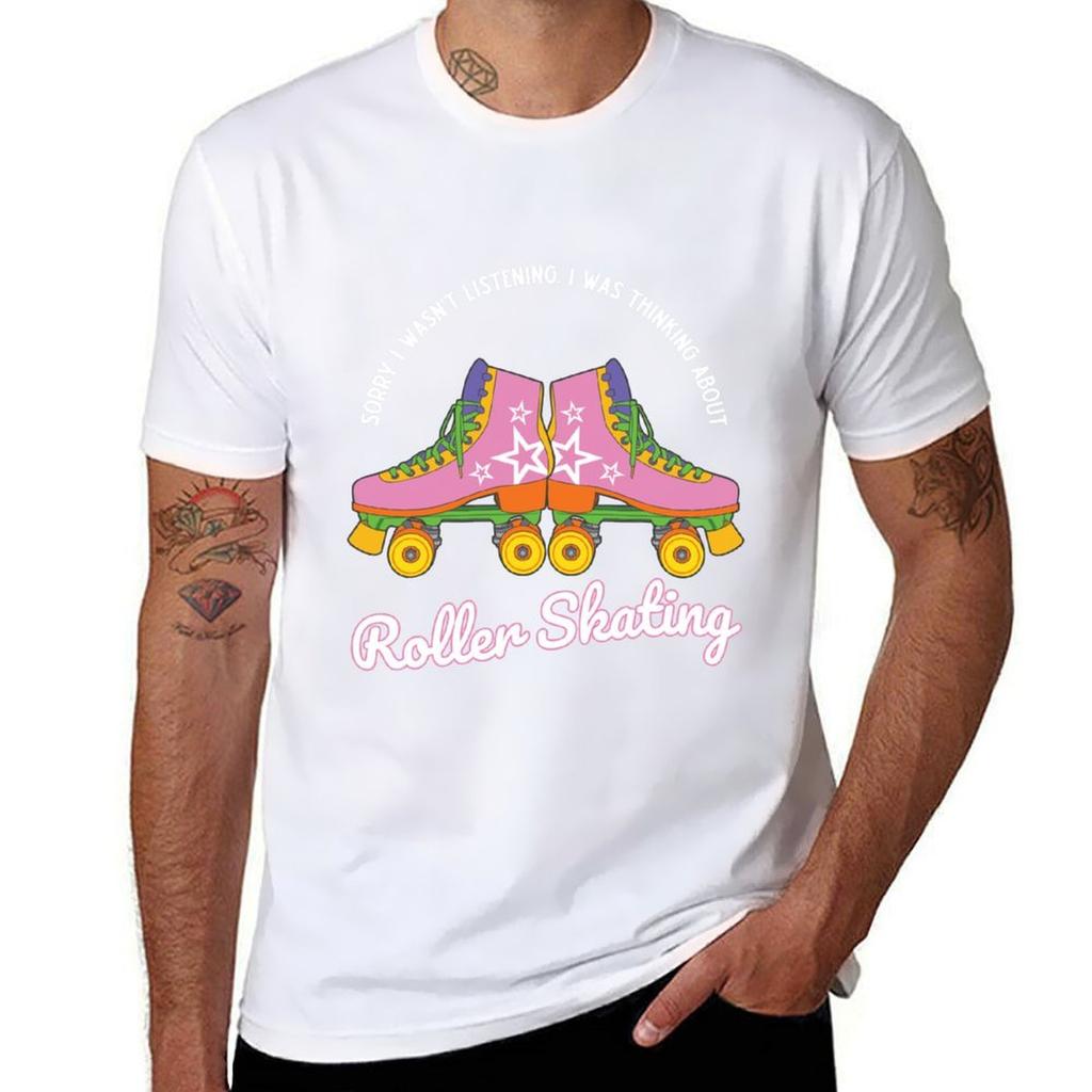 Retro Rollerskating Skating 70s Roller Skates Tshirt Plus Size Outdoor Casual Top