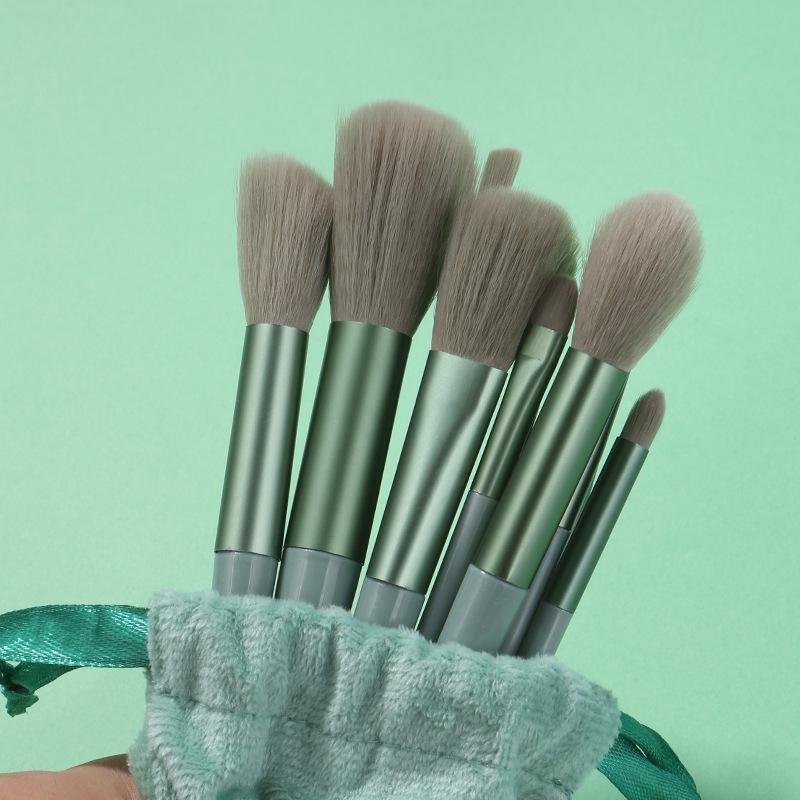 13-Piece Portable Makeup Brush Set: Soft Bristle Blush, Foundation, Eyeshadow Brushes & More