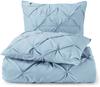 Aoyatex 3PC Pleated Quilt Cover Set Duvet Cover Bedding Set with Pillowcase Bed Cover Set