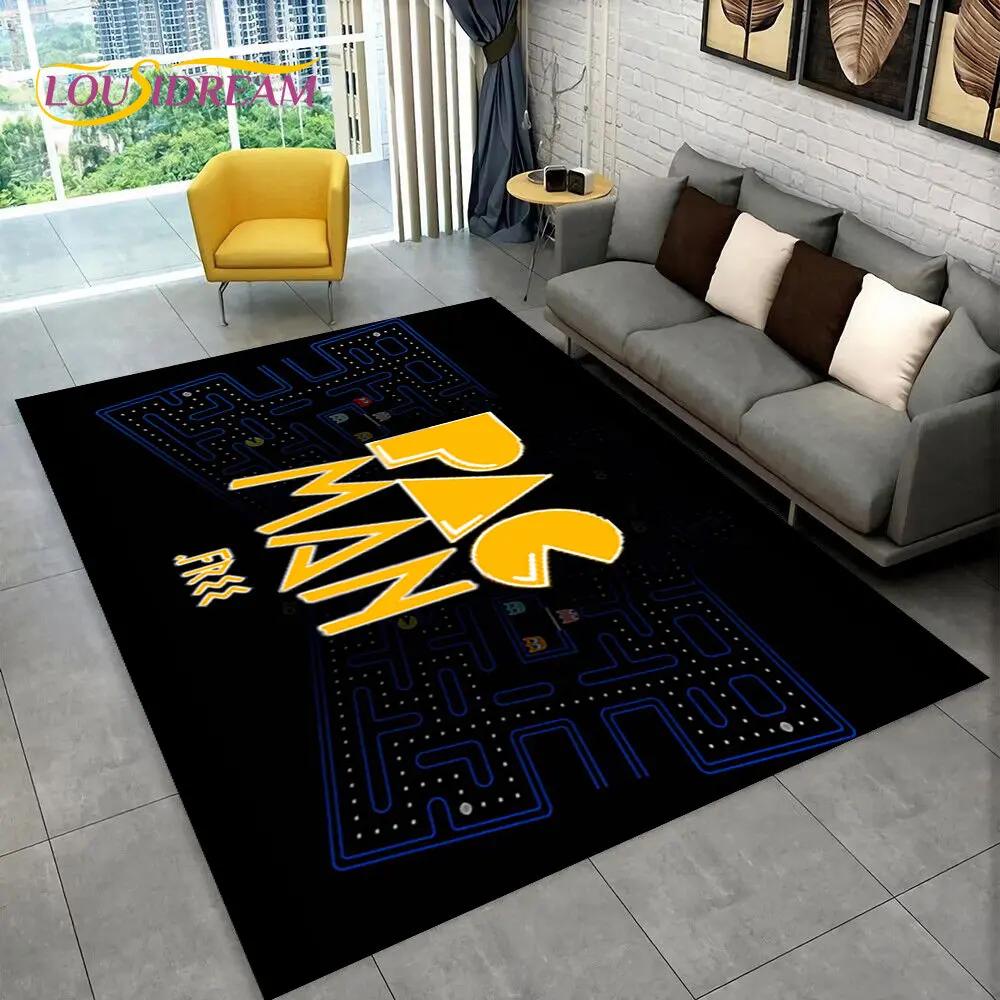 Pacman-alfombra Retro clásica para Gamer, alfombra para el hogar, sala de estar, dormitorio infantil, decoración de felpudo para sofá, alfombra antideslizante