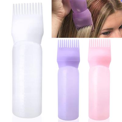 120ml Saç Kökü Tarak Aplikatör Şişesi Saç Boyası Aplikatör Tarak Fırçası Dağıtım Salonu Saç Boyama Kuaförlük Şekillendirme Aletleri