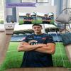 Soccer Player Stadium Portrait Print 3 Pieces Duvet Cover Set Football Fan Bedding Bedroom Home Decor Without Pillow Core Comforter