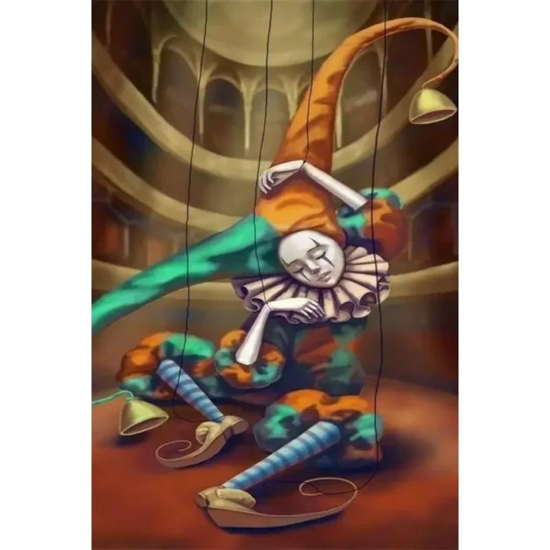 

Яркий цирковой клоун холст настенное искусство игривый Джокер акробатика плакат принты для гостиной игровой площадки декор 21cm×30cm NoFrame