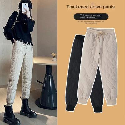 Pantalon taille haute en coton épais et chaud pour femme, automne et hiver