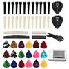 Acoustic Folk Guitar Accessories Kit Including Bridge Pins + Guitar Nuts + Celluloid Picks + Guitar Pick Holders +