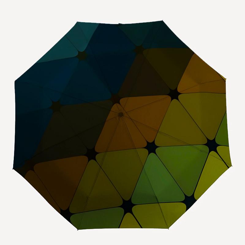 

1PC Geometric Triangle Pattern Automatic Open/close Umbrella with 8-Rib Structure for Women/Men, All-Season Use - Travel Essential, Stylish Accessory,