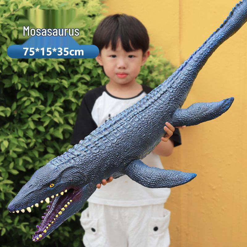 Large Soft Rubber Dinosaur Toy - Tyrannosaurus Rex & Triceratops Model for Kids Single Sound