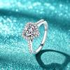 S925 Sterling Silver Moissanite Heart Engagement Ring, 1.2CT D Color