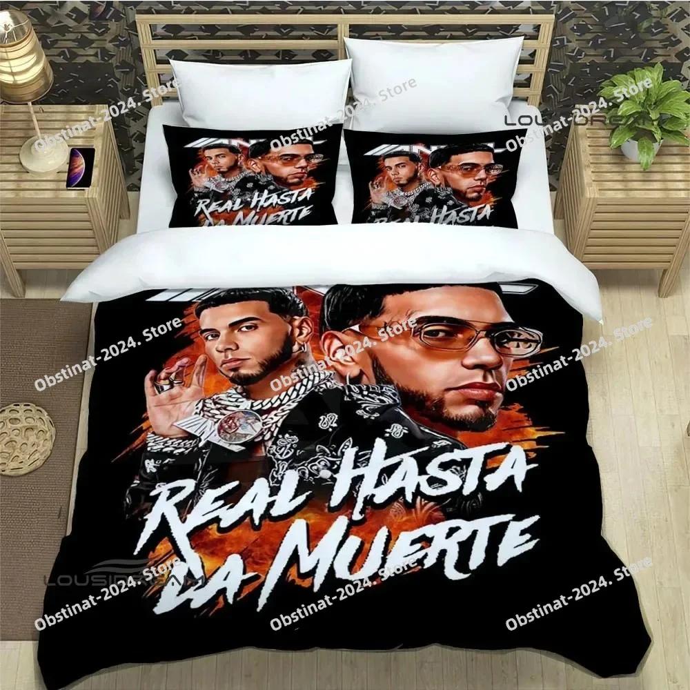 Rapper Anuel AA Bedding Set Printed Bed Set With Pillowcase Bed Duvet Cover Soft Single Double Queen Super King Size luxury gift