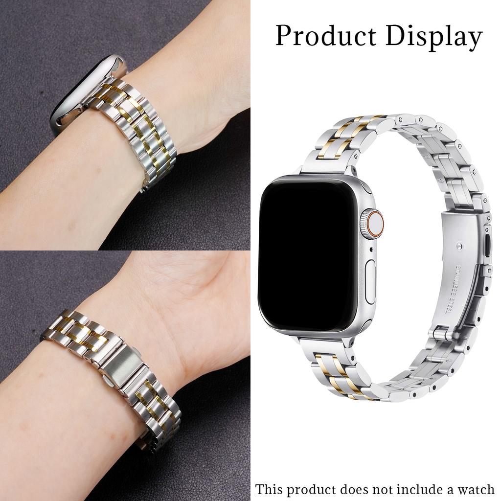 Metal Watch Band for iWatch Ultra/SE/11-1 For 38/40/41/42mm Silver & Golden For Apple Watch Strap Watch Accessories