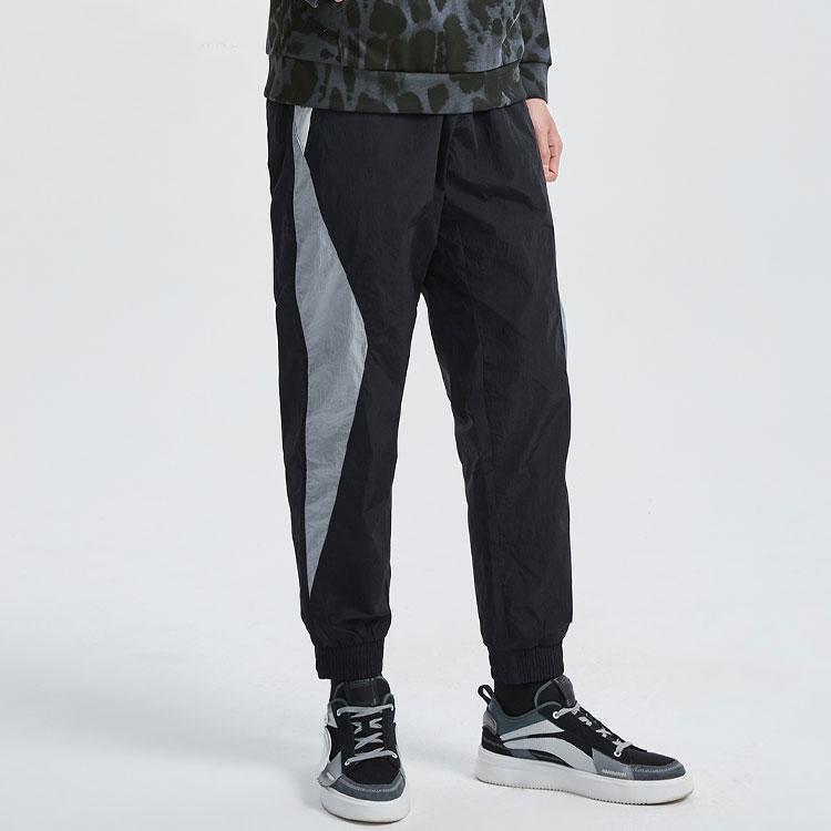 Li-Ning Loose Fit Cuffed Knitted Sports Pants Men Bottoms Black AYKR033-1