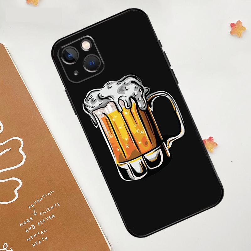 Beer Cup Case For Apple iPhone 16 15 14 12 11 13 Pro Max Mini XR 15 16 Plus 16e Protective Cover