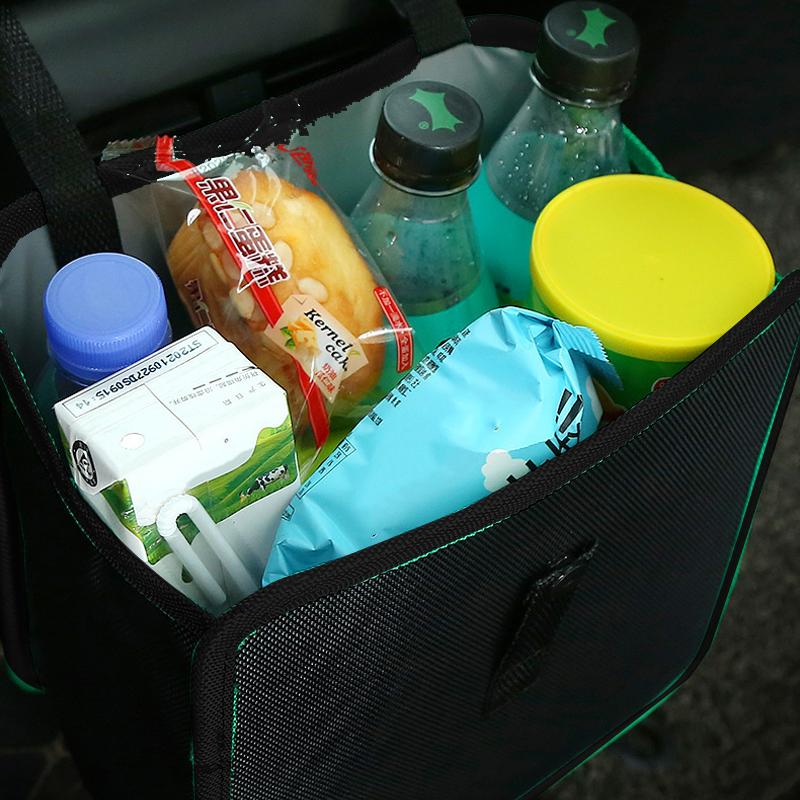 Hanging Car Trash Can Car Seat Back Waterproof Garbage Bag Beverages Snacks Umbrella Storage Box Organizer Car Accessories
