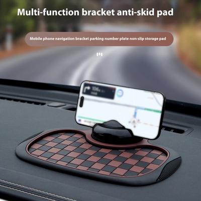 Pad Antiderapant pentru Bordul Mașinii cu Suport Rotativ pentru Telefon la 360 de Grade Pad Universal pentru Bord cu Număr de Parcare Temporară