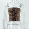 Leopard Print Sequin Crop Top For Summer Streetwear With Stretch Fit For Adults