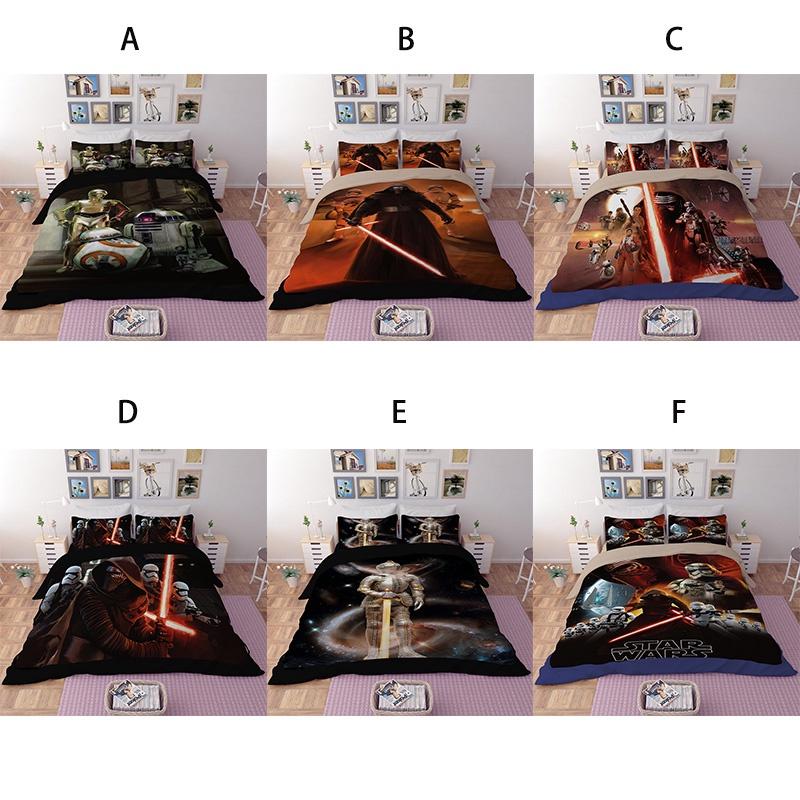 Star Wars Print Film Duvet Comforter Quilt Cover Bedding Set With Matching Pillowcases For Elegant Childrens Room Decor
