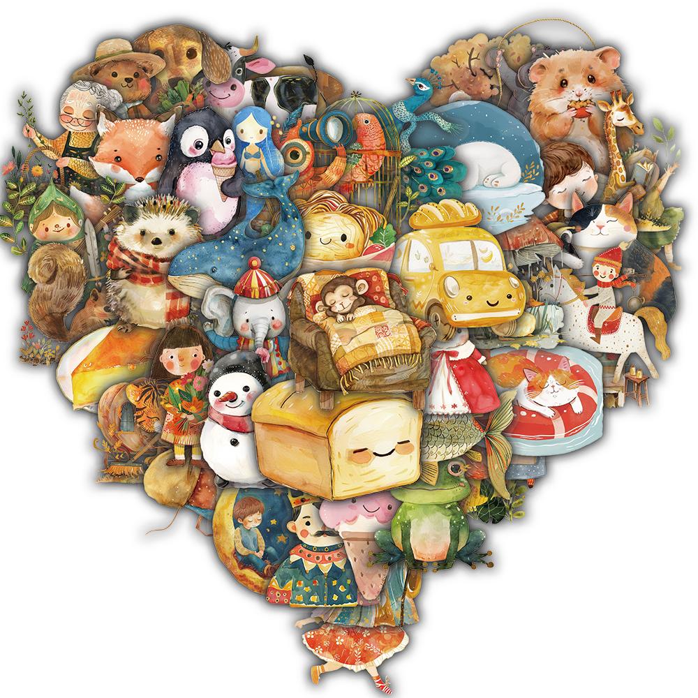 

50PCS Watercolor Fairy Tale Sticker Personalize Anime Graduation Laptop Stationery Luggage Stationery Skateboard Laptop Sticker