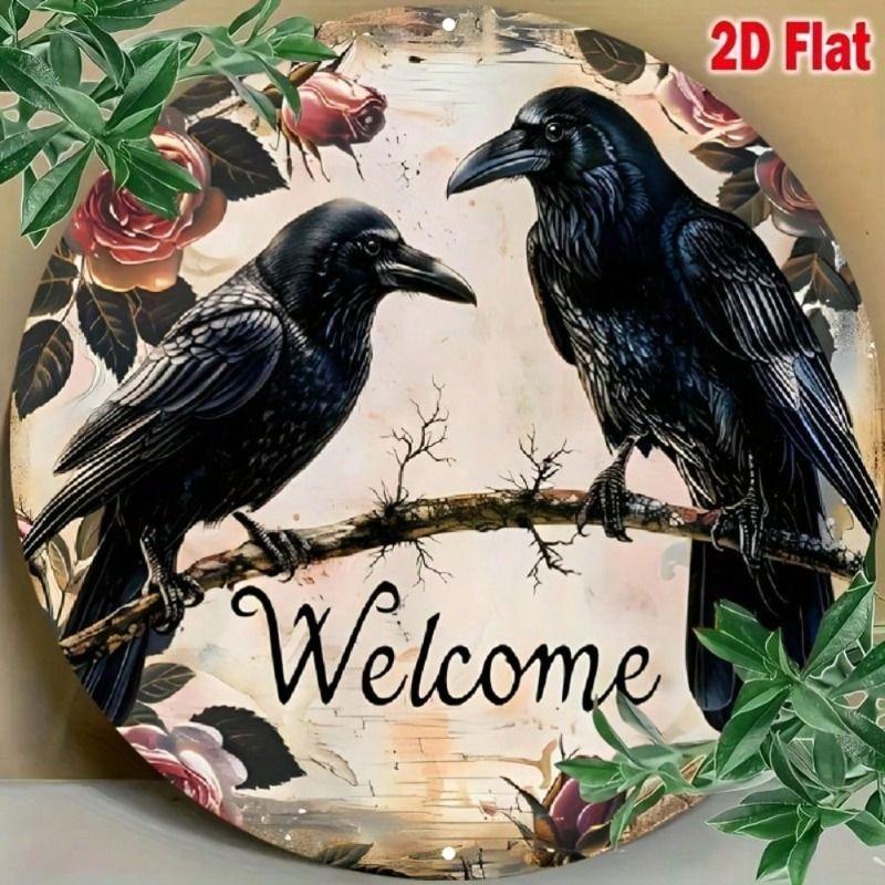 

Metal Wall Art Tin Sign Vintage Round 8x8 Inch for Garden Yard Decor