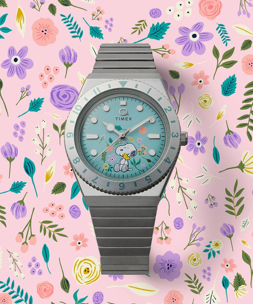 Taimaegseu X Peanuts Q Timex Snoopy Expansion Band Metal Wristwatch 36Mm
