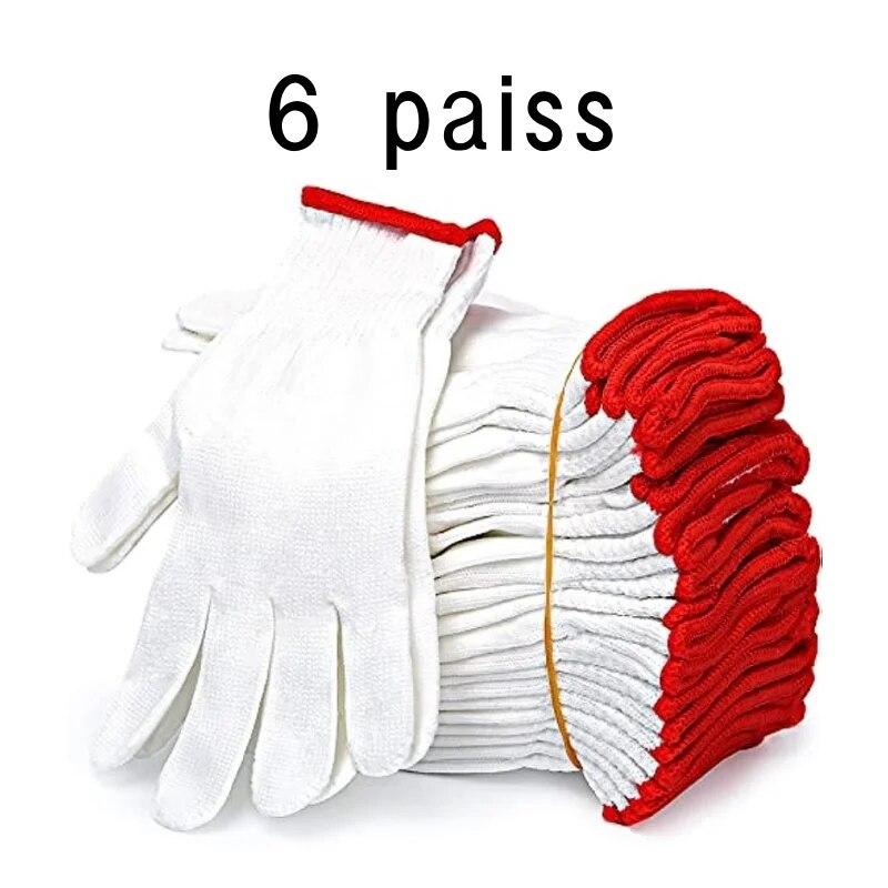 Guanti in nylon bianco resistenti per uomo e donna - Presa antiscivolo, tessuto traspirante, assorbenti del sudore, perfetti per riparazioni domestiche e fai da te