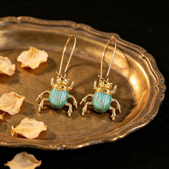 European Bohemian Retro Insect Two-Tone Dangle Alloy Earrings