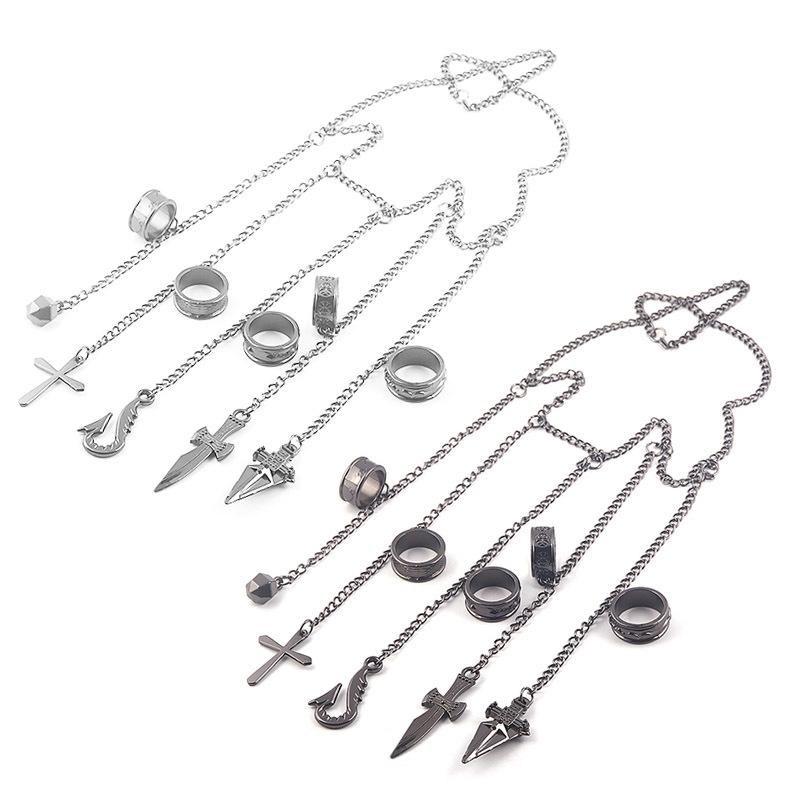 Anime Hunter x Hunter Náramek Jack Kurapika Pětiprstý Řetízkový Prsten Cosplay Druhý Rozměr Unisex Doplňky Šperky Dárek