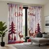 2-piece HD Digital Brown Tie Christmas Snow Elk Curtain Home Decoration Style Decorate Living Room Bedroom Through Rod Curtain E