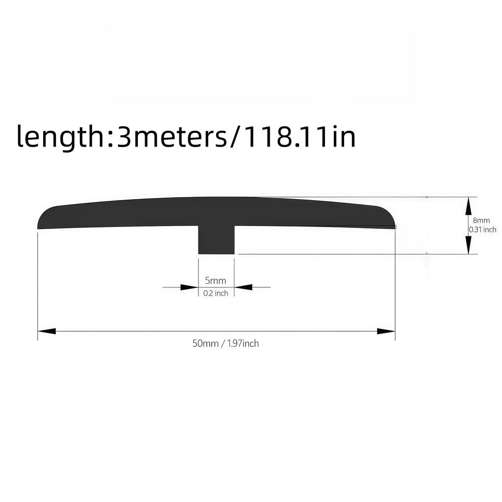 1pc 118.11inX1.97in NEW Carpet To Tile Floor Transition Strip Self Adhesive T-Molding Threshold Cover Household Wood Grain