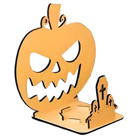 Halloween Shadow Candle Holder Funny Shadow Stand Candlestick with Witch Skeleton Pumpkin Cat Silhouette Holiday Table Centerpiece
