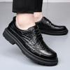 Brock leather shoes men's spring breathable leather men's shoes 2025 new versatile trend British business casual wedding shoes