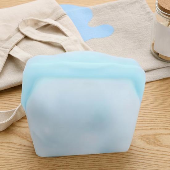 4PCS Fresh-Keeping Silicone Storage Bag Leak-Proof Reusable Containers Odor-Proof Thick Tear-Resistant Stand-Up Food Bags for Soup Sauce Leftovers