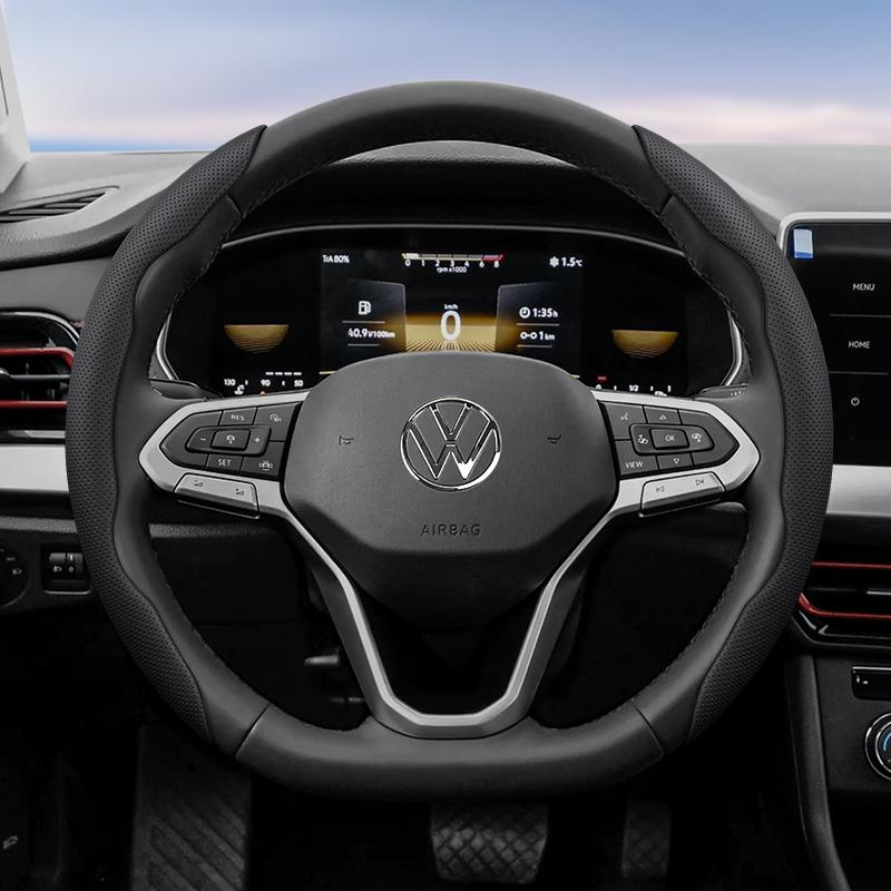 

Suitable for Volkswagen Breathable Hole Leather Steering Wheel Cover Segmented Quick Release Design Non-Slip Durable Polo Golf 6 up Gol Scirocco