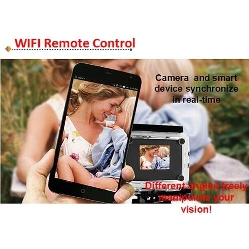 H9 4K Ultra HD1080P 12MP 2 Inch LCD Screen WiFi Sports Camera, 170 Degrees Wide Angle Lens, 30m Waterproof
