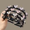 Elegant Women Butterfly Hair Hoop Sweet Rhinestone Bangs Clip Headband Hair Bands with Clips  Ball