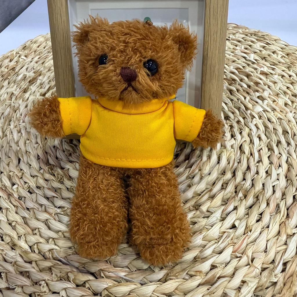 Clothes Teddy Bear Doll Pendant Keychain Plush Toy Pendant Gift Printed Bear Doll