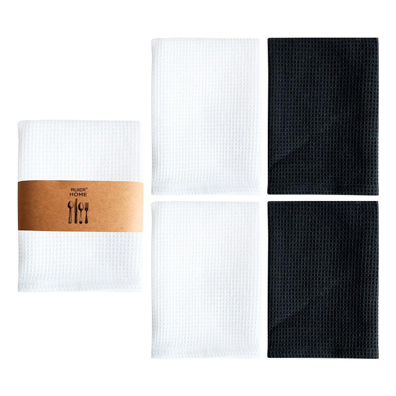 Plain Waffle Dishcloth 4 Set Scouring Cloth, Home Kitchen Rag