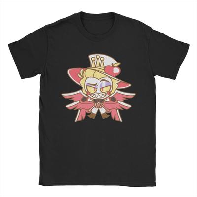 Funny Cute Hazbins Hotels Lucifer T-Shirts for Men Crew Neck Pure Cotton T Shirt Short Sleeve Tees Gift Idea Clothing