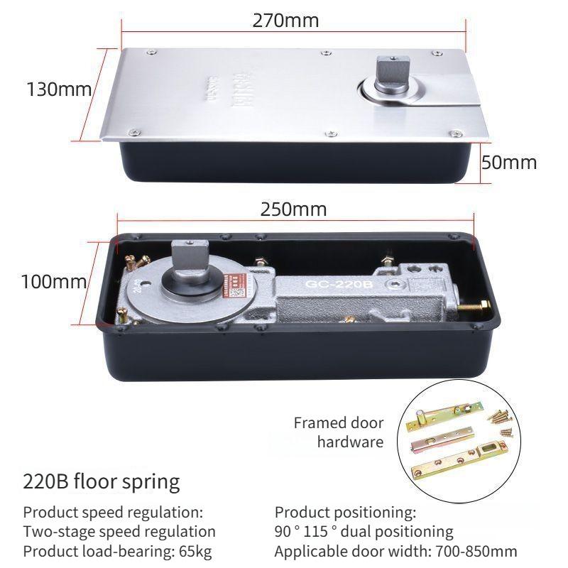 Гидравлический буфер для стеклянной двери, напольная пружина, розничный магазин, бескаркасная дверь/каркасная дверь, универсальный напольный доводчик