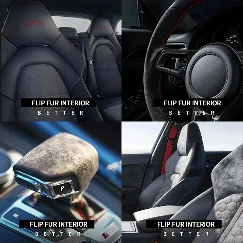 New Suede Leather Car Key Case Bag Cover For Hyundai Ix25 Ix35 Sonata Elantra Tucson  Avante Verna Santafe Mistra Accessories