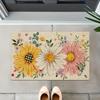 1Pcs Anti Fatigue Kitchen Rugs,   Sunflower Daisy Print Waterproof Non-Slip Thick Cushioned Kitchen Mat Heavy Duty Comfort Standing Mat for Kitchen