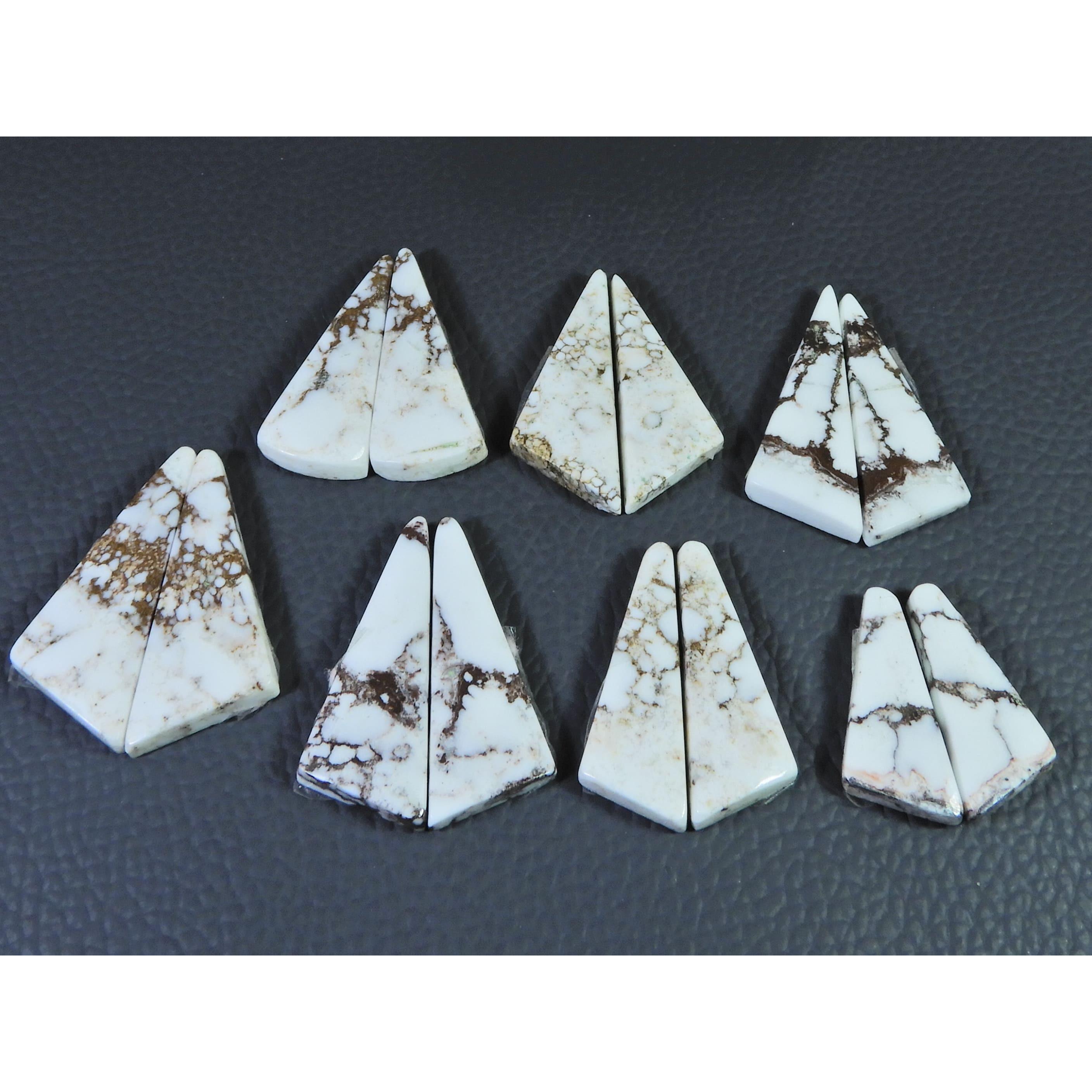 187Cts. Natural Wild horse Jasper Fancy Cabochon Loose Gemstone 7Pair Lot C-1460