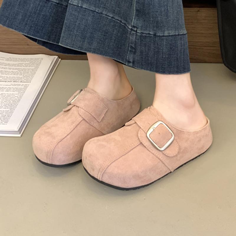 

Модные женские шлепанцы на платформе, с ремешком через пятку, из уютной замши, повседневные, новые, замшевые, для женщин, 2025, модные, для платья, женские тапочки 35 розовый