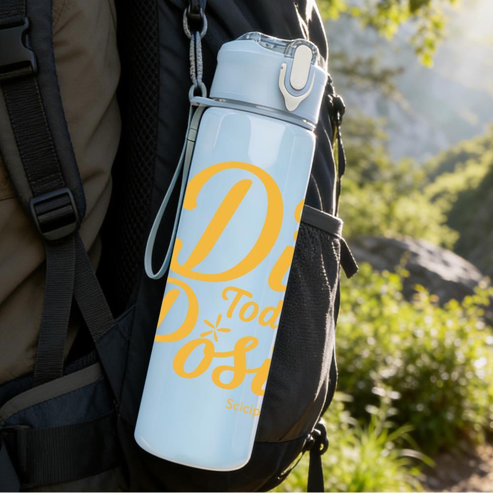 1PC Dios Todo Es Posible Quote 750ml Color Plastic Sports Water Bottle Leakproof Flip Straw Lid For Sports Office Home Use