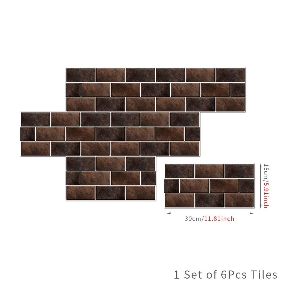 6pcs Self-Adhesive Tile Stickers PVC Self-Adhesive Wallpaper Decorative Wall Stickers  Kitchen